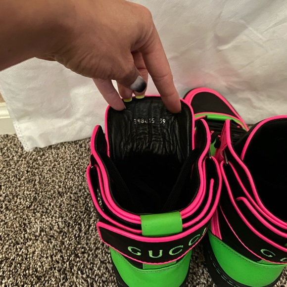 Neon Gucci High tops, authentic - Picture 3 of 5